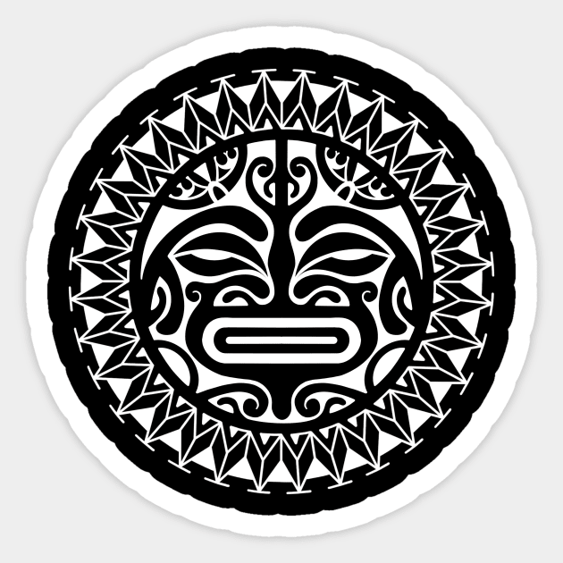 Tiki face design Polynesian Sticker by Tikitattoo